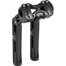 Elevadores Wayback — 3" pullback, 10" rise, 1" clamp, negro brillo