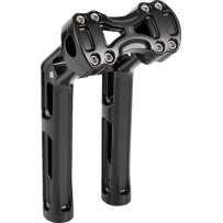 Elevadores Wayback — 3" pullback, 10" rise, 1" clamp, negro brillo