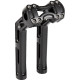 Elevadores Wayback — 3" pullback, 10" rise, 1" clamp, negro brillo