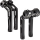 Elevadores Wayback — 3" pullback, 10" rise, 1" clamp, negro brillo