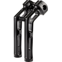 Elevadores Wayback — 3" pullback, 10" rise, 1" clamp, negro brillo