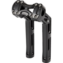 Elevadores Wayback — 3" pullback, 10" rise, 1" clamp, negro brillo