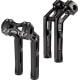 Elevadores Wayback — 3" pullback, 10" rise, 1" clamp, negro brillo