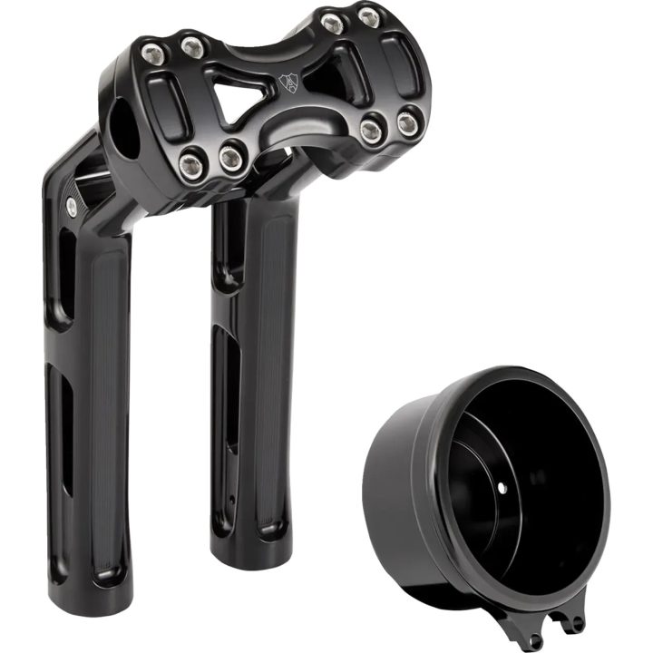 Elevadores Wayback — 25,5 cm rise, 76,2 mm pullback, 25,4 mm diámetro de sujeción, negro brillo