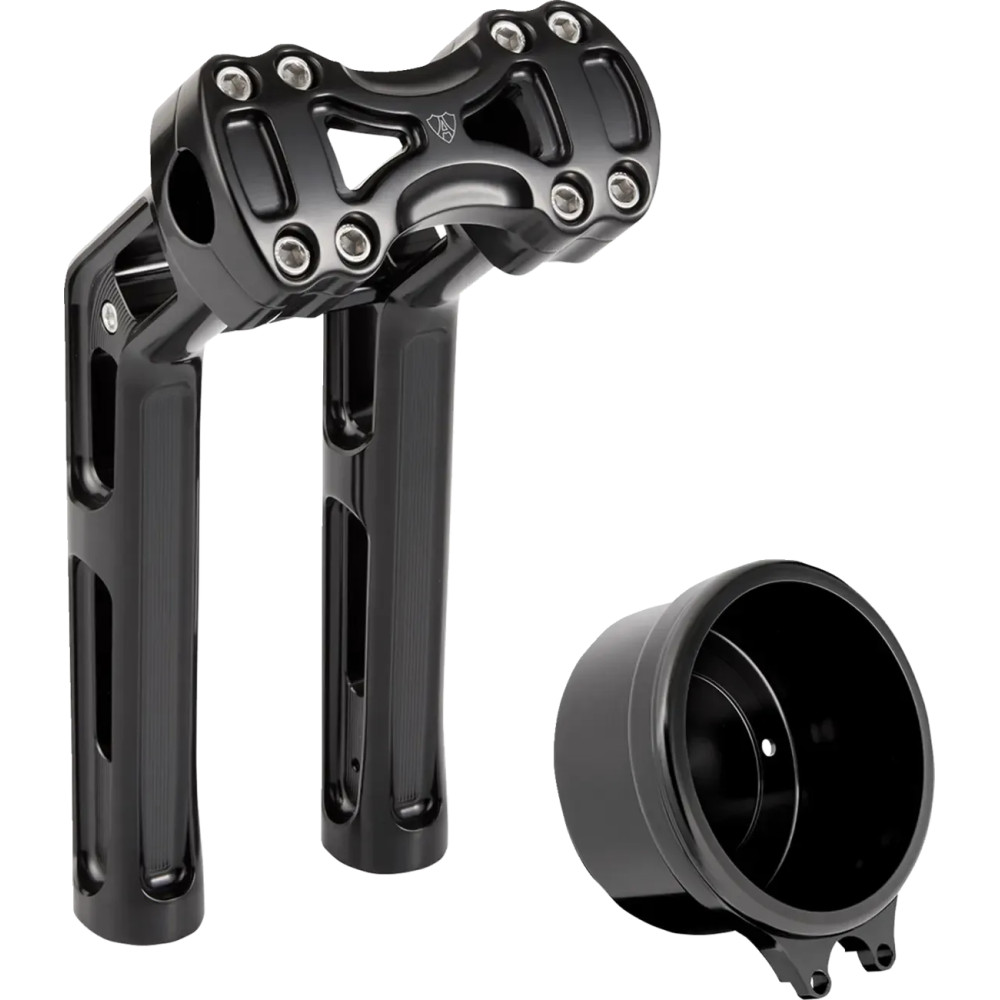 Elevadores Wayback — 25,5 cm rise, 76,2 mm pullback, 25,4 mm diámetro de sujeción, negro brillo
