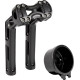 Elevadores Wayback — 25,5 cm rise, 76,2 mm pullback, 25,4 mm diámetro de sujeción, negro brillo