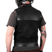 Kanan Leather/Denim Riding Vest — Black, Leather, Denim, L