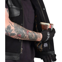 Kanan Leather/Denim Riding Vest — Black, Leather, Denim, L