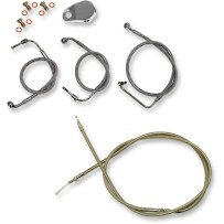 Standard Stainless Braided Handlebar Cable/Brake Line Kit — 12"–14" riser fit, Ape Hanger