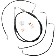 Standard Black Vinyl Handlebar Cable/Brake Line Kit — Fits 38–43 cm (15"–17")