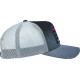 Sombrero Gravel — Talla única, negro, espalda de malla, snapback