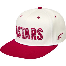 Stadium Snapback Hat — One Size, White/Red, Snapback, Flat Bill