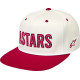 Gorra Stadium Snapback — Talla única, blanco/rojo, snapback, visera plana