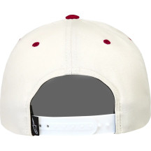 Stadium Snapback Hat — One Size, White/Red, Snapback, Flat Bill