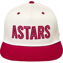 Stadium Snapback Hat — One Size, White/Red, Snapback, Flat Bill