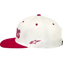 Stadium Snapback Hat — One Size, White/Red, Snapback, Flat Bill