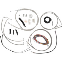 Complete Stainless Braided Handlebar Cable/Brake Line Kit — Fits 18"–20" handlebar height