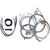 Complete Stainless Braided Handlebar Cable/Brake Line Kit — fits standard height, mini bend