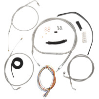 Complete Stainless Braided Handlebar Cable/Brake Line Kit — Fits 18"–20" handlebars, stainless steel