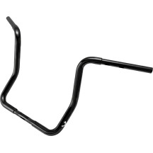 Manillar Ape Hanger Bagger de 1-1/4" — zona de sujeción de 1", negro brillo, 15" de altura, 38" de ancho
