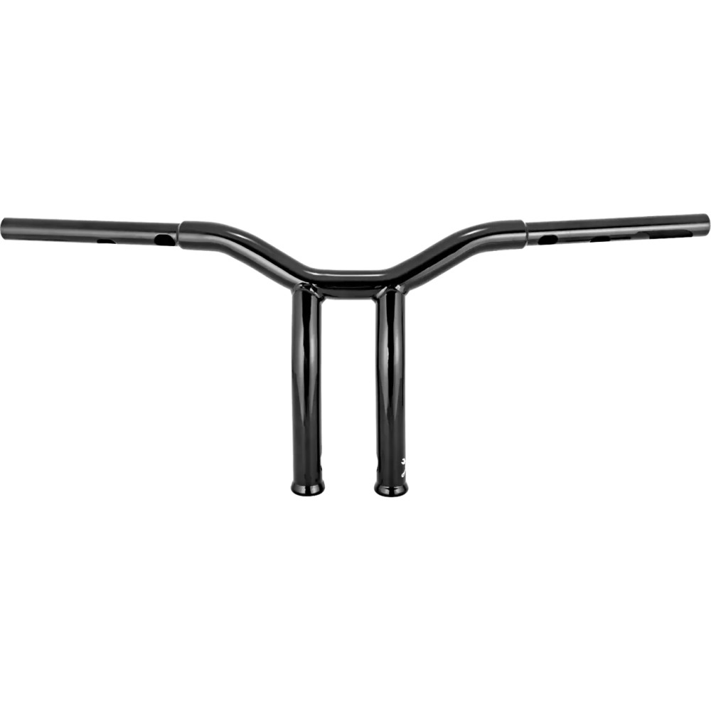 Manillar Dominator — Negro brillo, 1-1/4" a 1", elevación de 10", ancho central de 3-1/2"