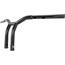 Manillar Dominator — Negro brillo, 1-1/4" a 1", elevación de 10", ancho central de 3-1/2"