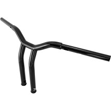 Manillar Dominator — negro brillante, 32 mm, 12 in, separación 3-1/2 in
