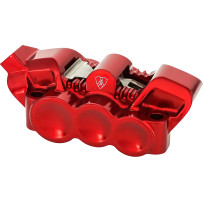 Radial Brake Caliper — 6 Piston, Red, Left