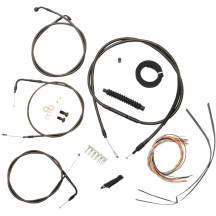 Complete Midnight Braided Handlebar Cable/Brake Line Kit — Black, fits 30.5–35.5 cm (12–14 in)