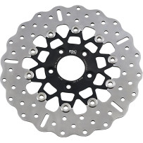 Disco de freno delantero de acero inoxidable FSD Series para Big Twins — 292 mm, 11-1/2", negro, pulido, banda ancha