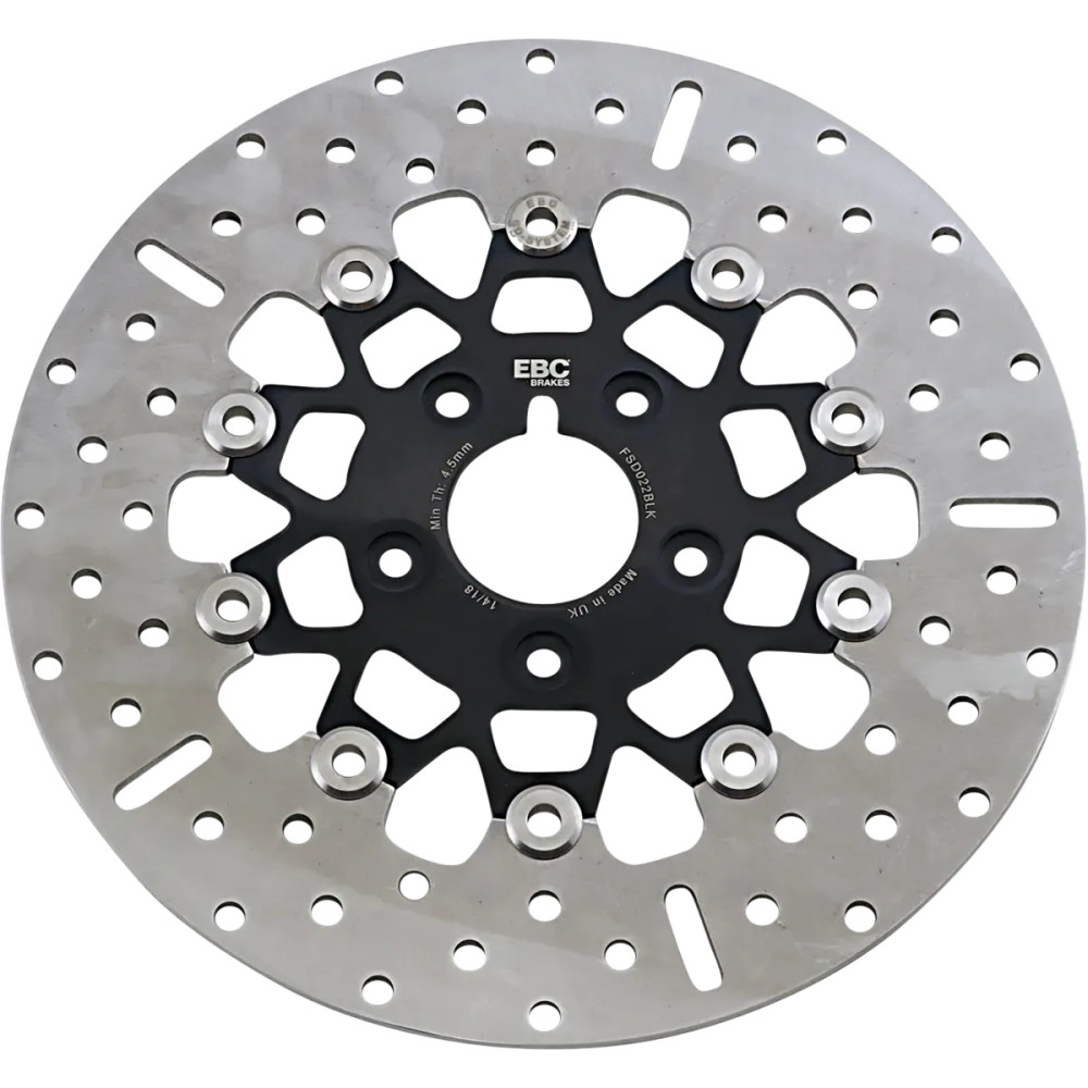 Disco de freno delantero de acero inoxidable FSD Series para Big Twins — 292 mm, 11-1/2", negro/pulido