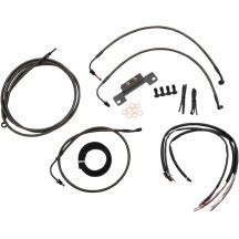 Complete Midnight Braided Handlebar Cable/Brake Line Kit — Black, fits 12"–14" handlebar height