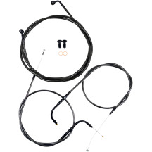 Standard Midnight Braided Handlebar Cable/Brake Line Kit — Black, Fits 12"–14" (30.5–35.5 cm), Ape Hanger