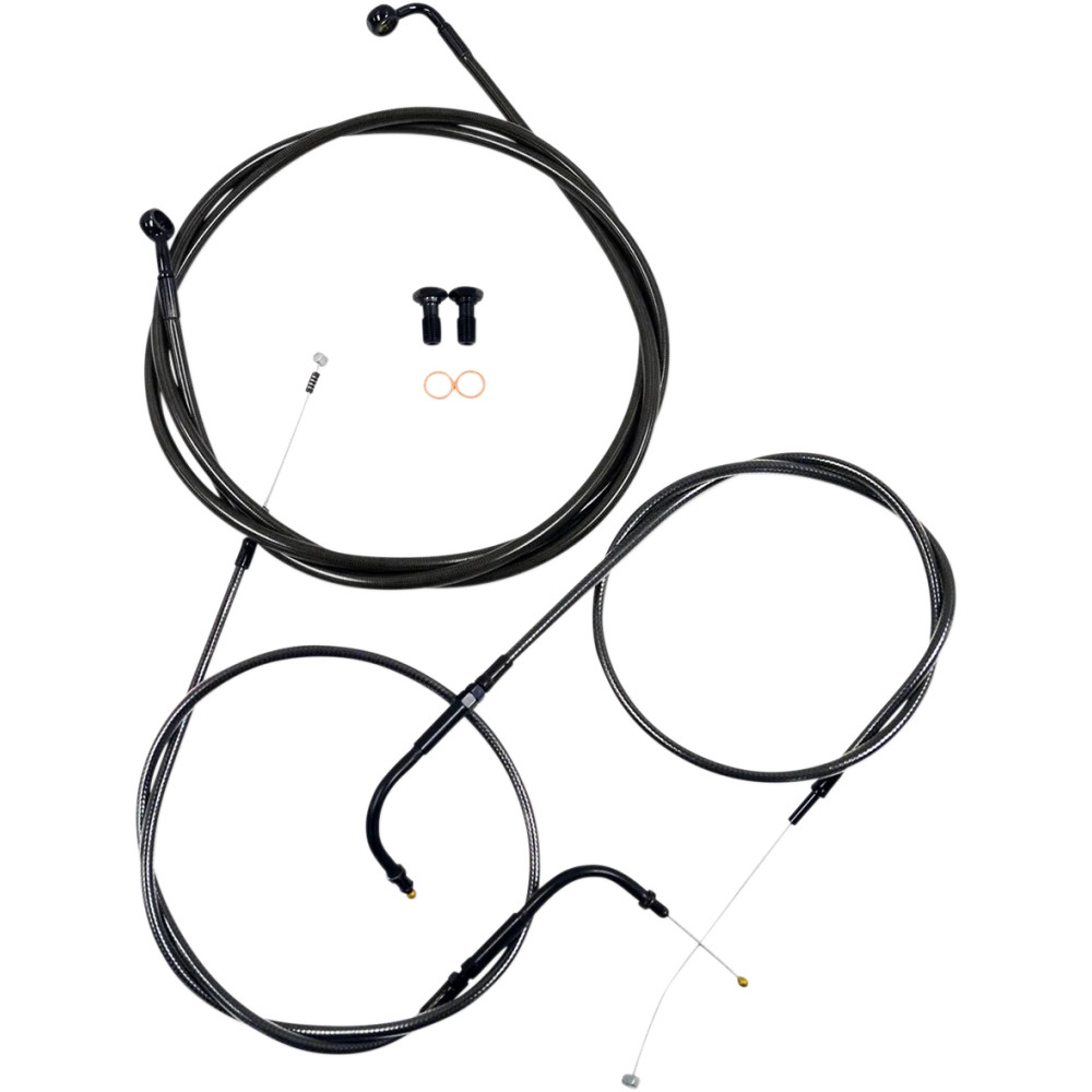 Kit trenzado de cables/latiguillos de manillar Standard Midnight — Ape hanger, 18"–20", negro