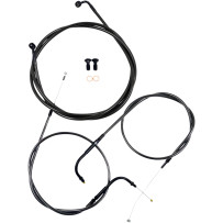 Standard Midnight Braided Handlebar Cable/Brake Line Kit — 12"–14" risers, Ape Hanger, Black