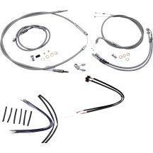 Kit completo de cables y líneas de freno trenzadas de acero inoxidable — compatible con manillares de 35.5 cm (14"), Ape Hanger,