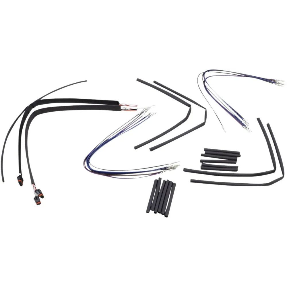 Complete Black Vinyl Handlebar Cable/Line Kit for Ape Hangers — fits 14" handlebar height