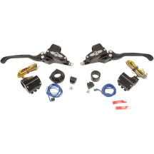 Handlebar Control Kit — 25.4 mm (1") clamp, 14.3 mm (9/16") brake bore, Black anodized