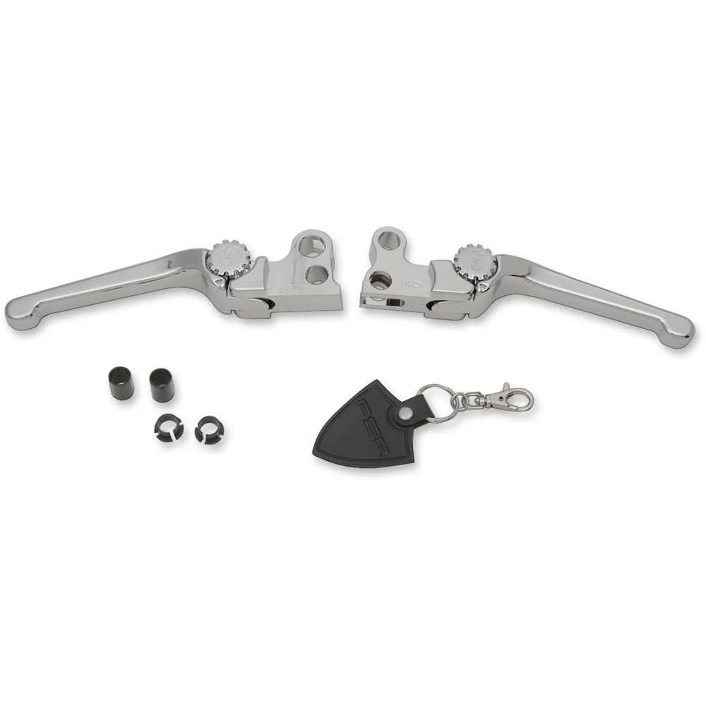 Anthem Adjustable Lever Set for Harley Models — Brake & Clutch, Chrome