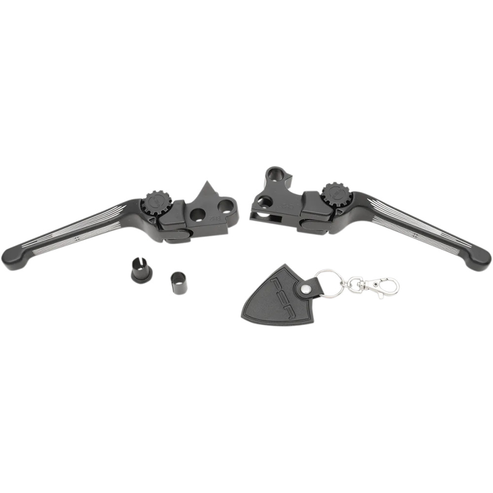 Anthem Adjustable Lever Set for Harley Models — Black, Polished