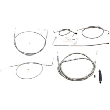 Standard Stainless Braided Handlebar Cable/Brake Line Kit — 12"–14" handlebar height, Ape Hanger