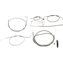 Standard Stainless Braided Handlebar Cable/Brake Line Kit — 18"-20" fit, Ape Hanger