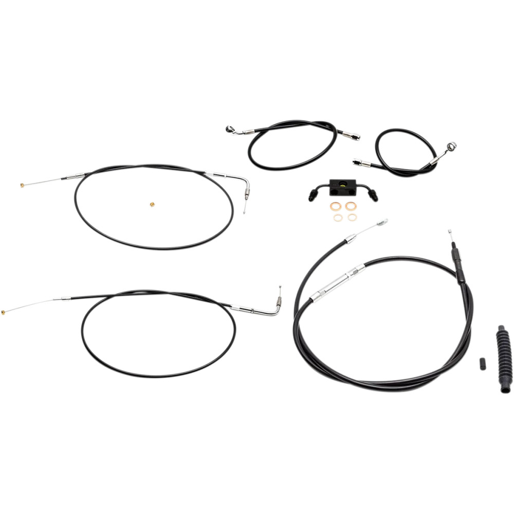 Kit estándar de cables/latiguillos para manillar de vinilo negro — 15"–17" de altura, Ape Hanger