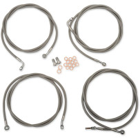 Standard Stainless Braided Handlebar Cable/Brake Line Kit — Fits 12"–14" handlebars, Ape Hanger, ABS