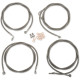 Kit estándar de cables y líneas de freno trenzadas de acero inoxidable para manillar — Para manillares de 12"–14", Ape Hanger, ABS