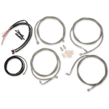 Complete Stainless Braided Handlebar Cable/Brake Line Kit — Fits 18–20" handlebars, ABS
