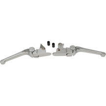 Anthem Adjustable Lever Set for Harley Models — Brake, Clutch, Chrome