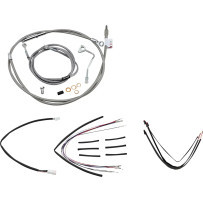 Complete Stainless Braided Handlebar Cable/Brake Line Kit — 45.5 cm (18") ape hanger