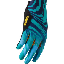 THOR Sportmode Gloves — XL, Black, Yellow, Aqua