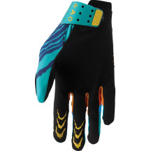 THOR Sportmode Gloves — XL, Black, Yellow, Aqua